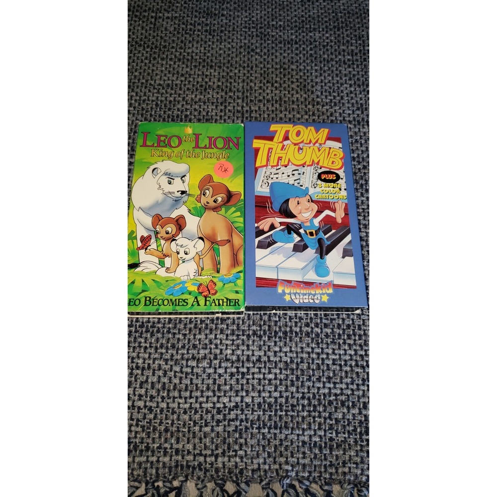 Vintage VHS Bundle Leo the Lion King of the Jungle Tom Thumb Max‎ Fleischer 1991